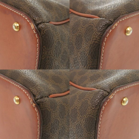 Celine Macadam PVC Leather Brown Handbag 1242CELINE - Picture 4 of 9